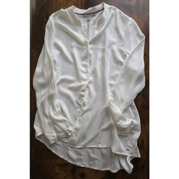 ✨ TOMMY HILFIGER White Viscose Blouse – Size S ✨ - Picture 1 of 7